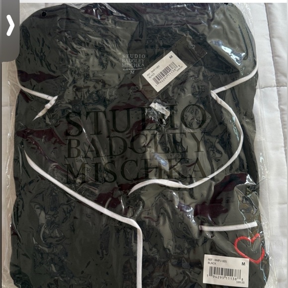 Badgley Mischka Black Pajama Set with Red Heart Detail - XL. (Buttery soft!) - Picture 2 of 2